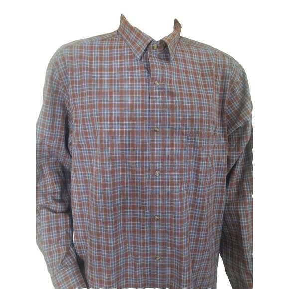 Plaid  Button-Up Shirt size 2XT By ROWM 100% Cotton - Picture 6 of 8